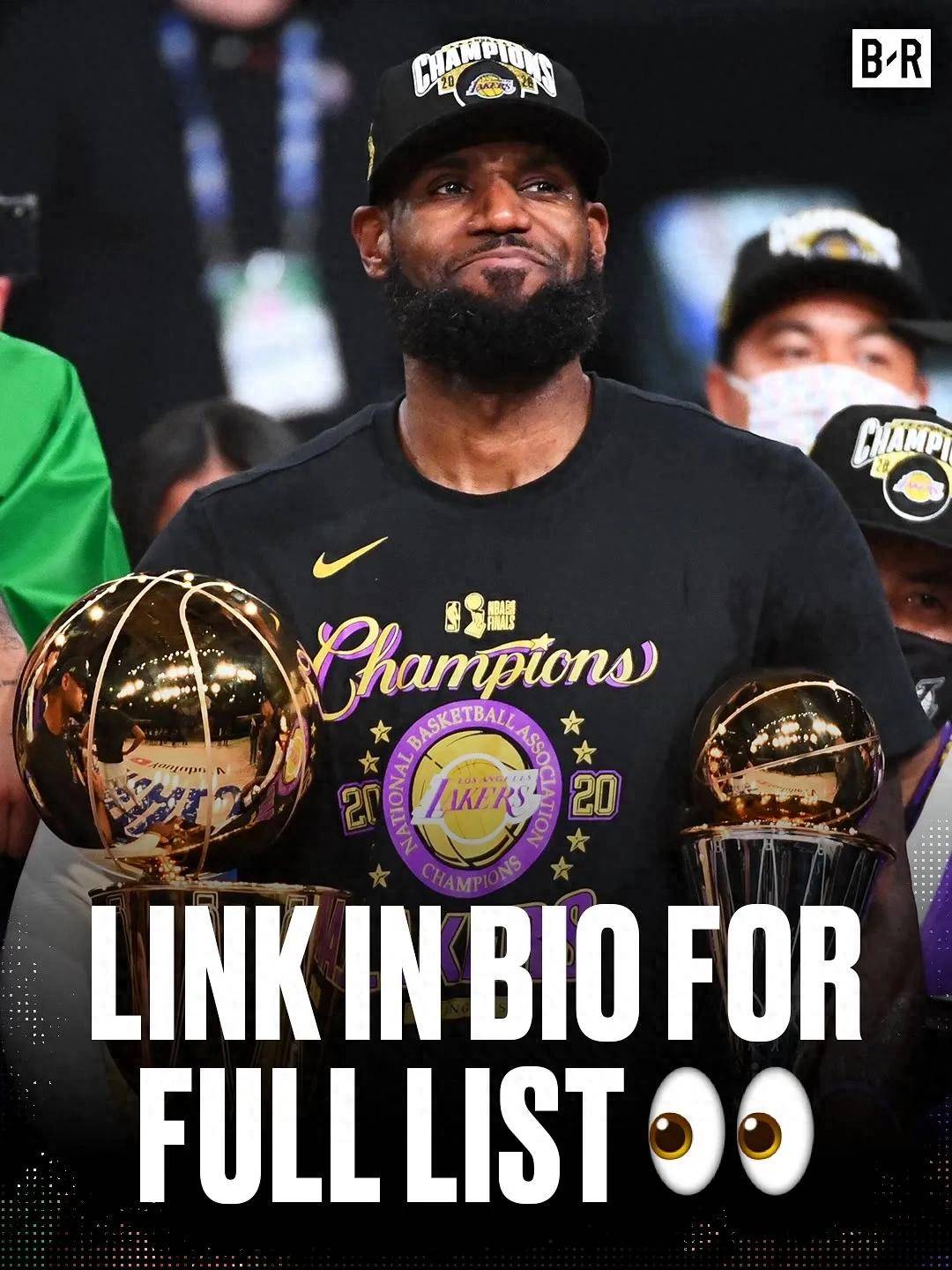 美國媒體BR揭示了NBA季后賽歷史上排名前1-10名最偉大的球員